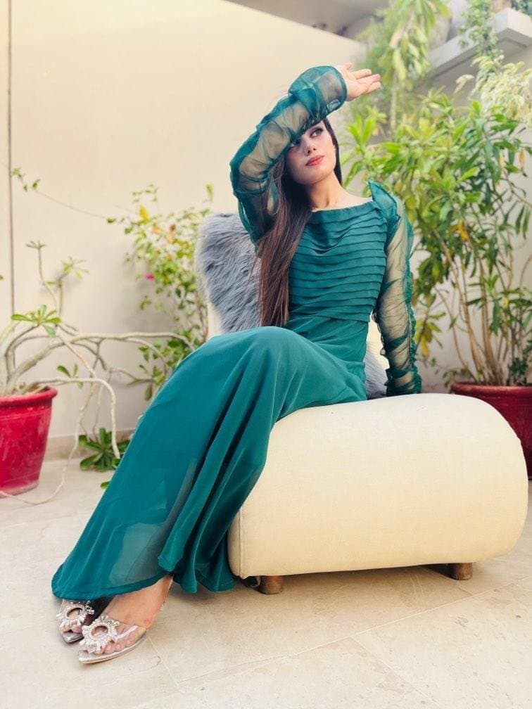 Emerald Green Plain Maxi
