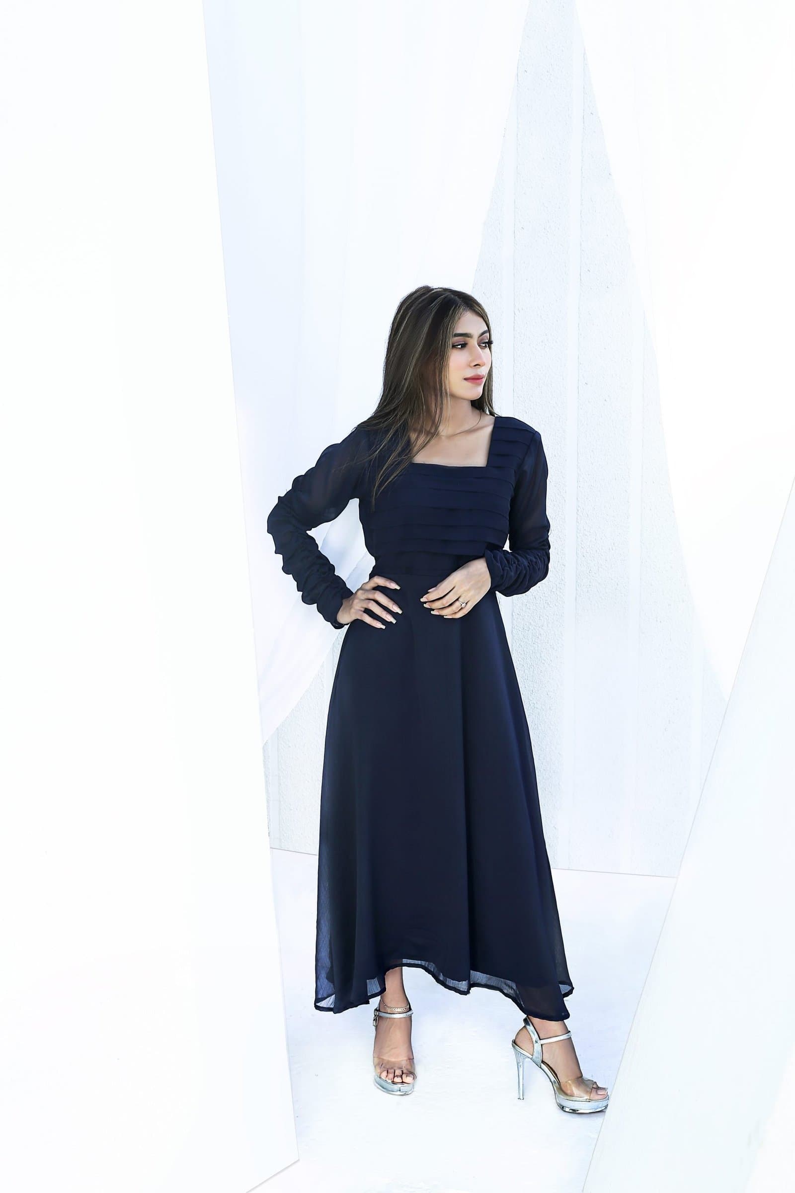 Midnight Blue Plain Maxi
