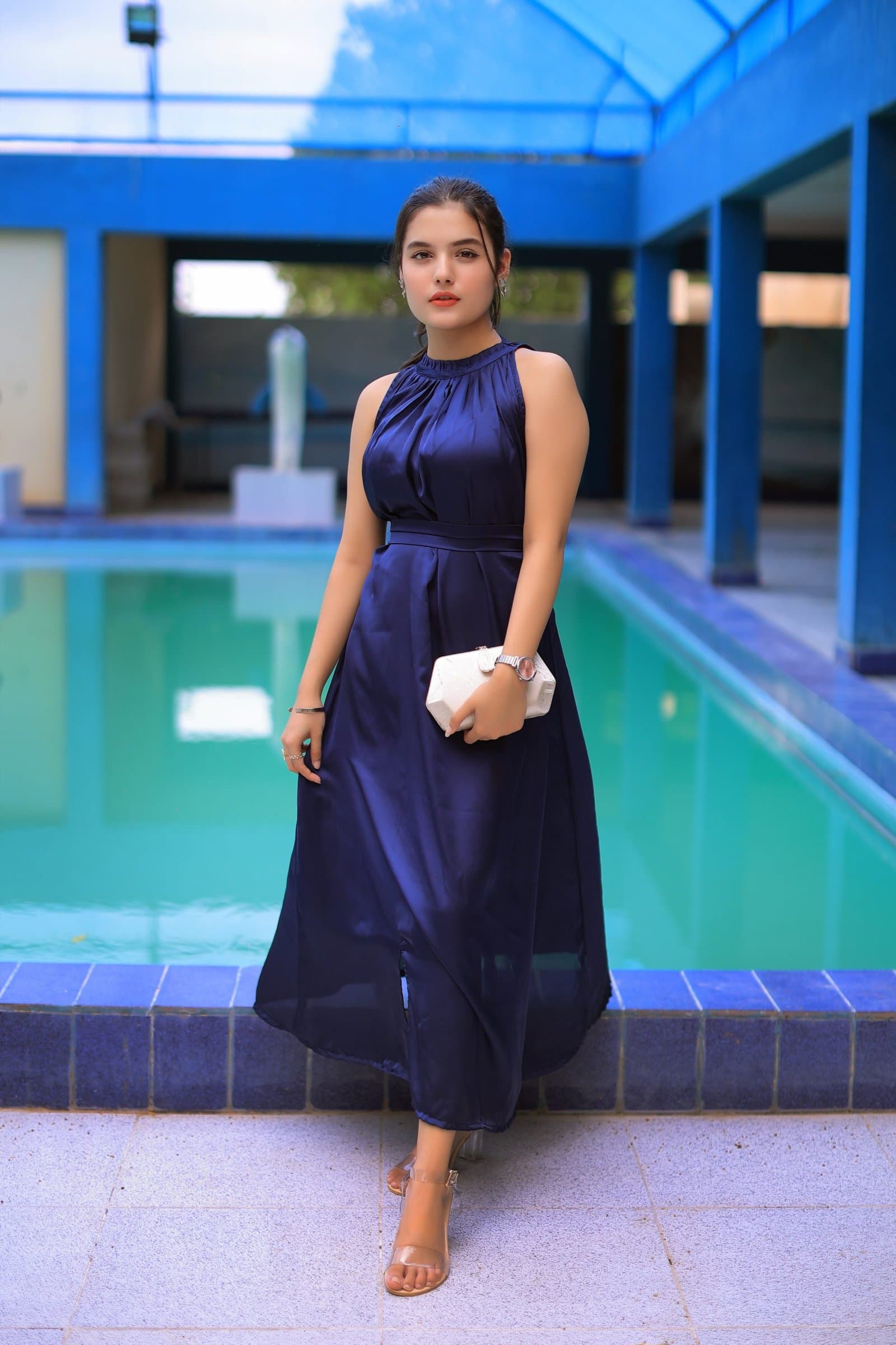 Kyanite Silk Dress – image 3