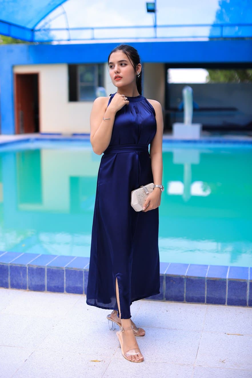Kyanite Silk Dress – image 4