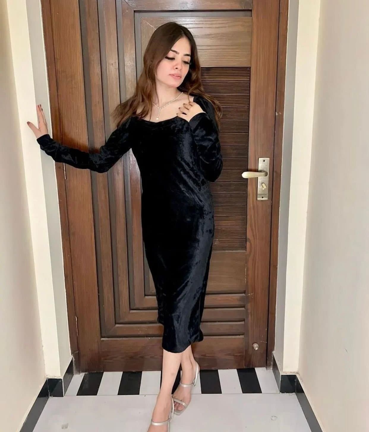 Black Velvet Bodycon Dress
