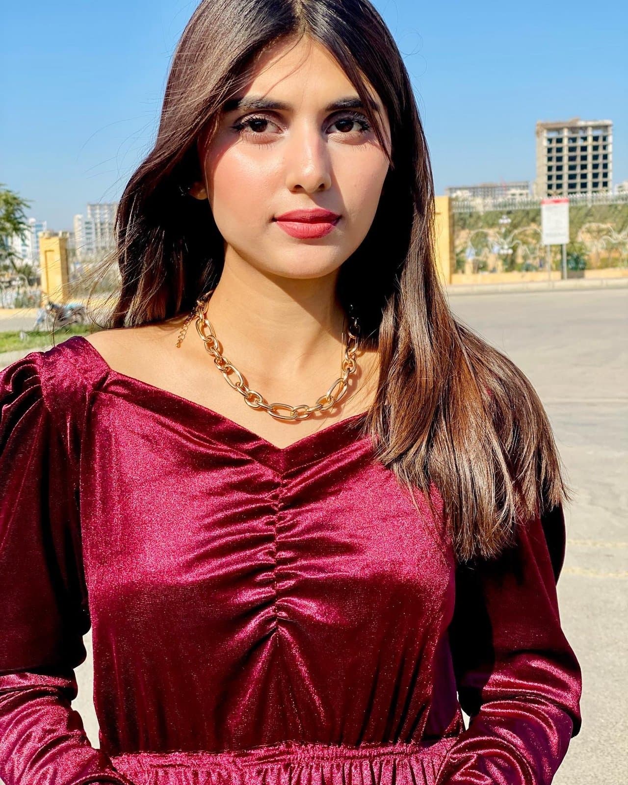 Chantel Maroon Velvet Dress – image 5
