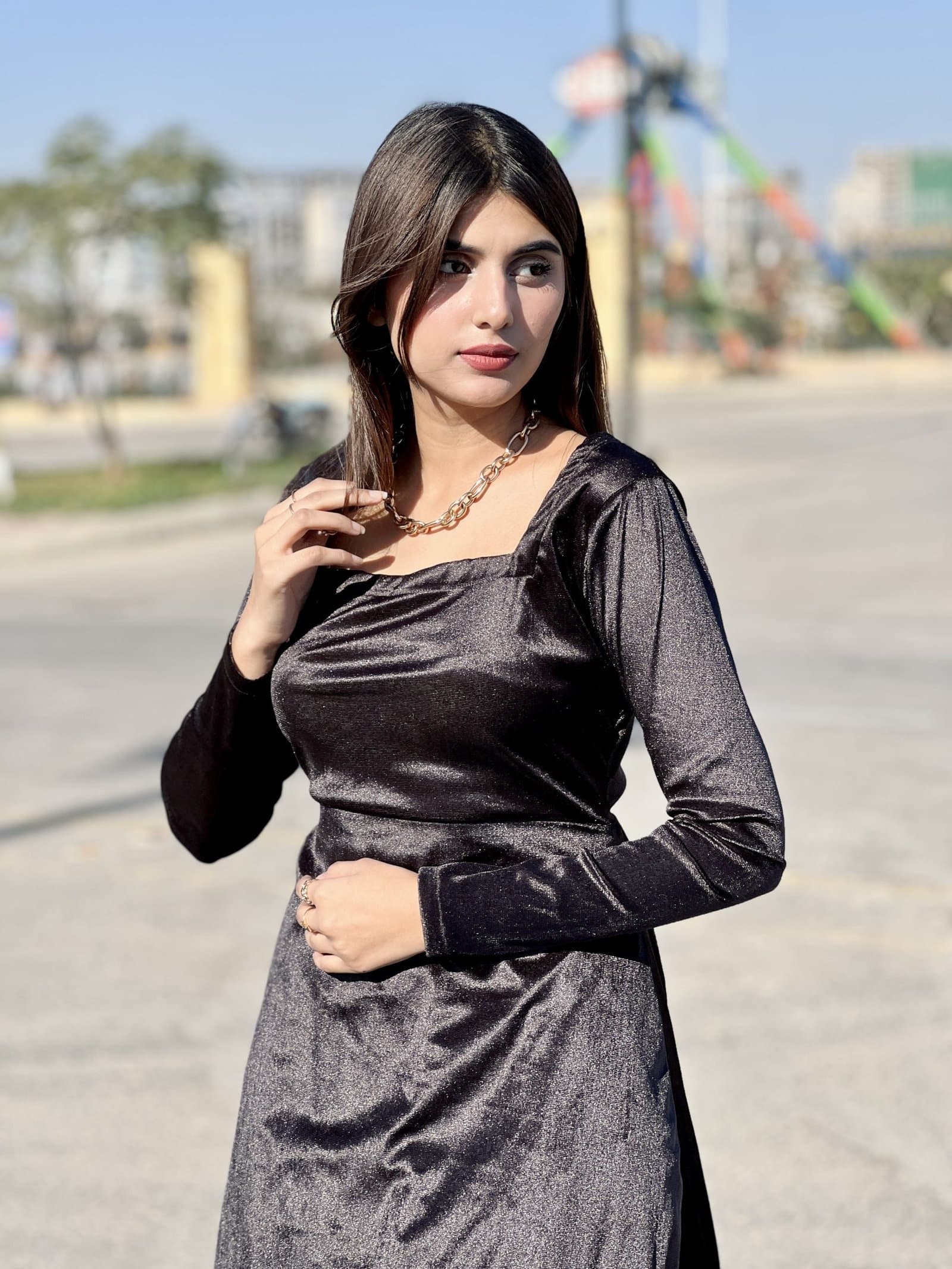 Celine Black Velvet Dress – image 3