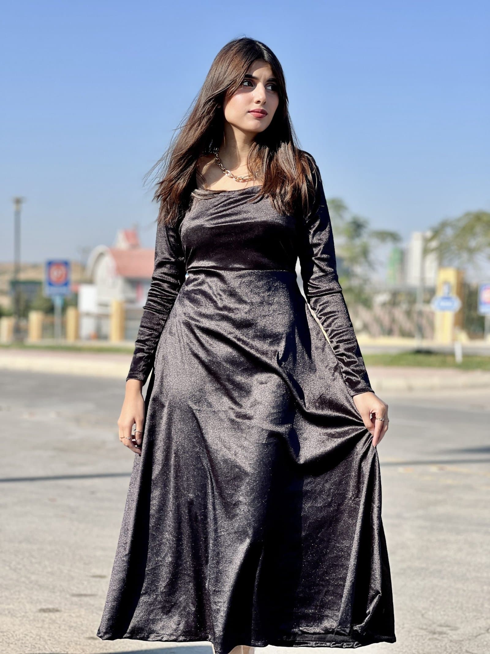 Celine Black Velvet Dress