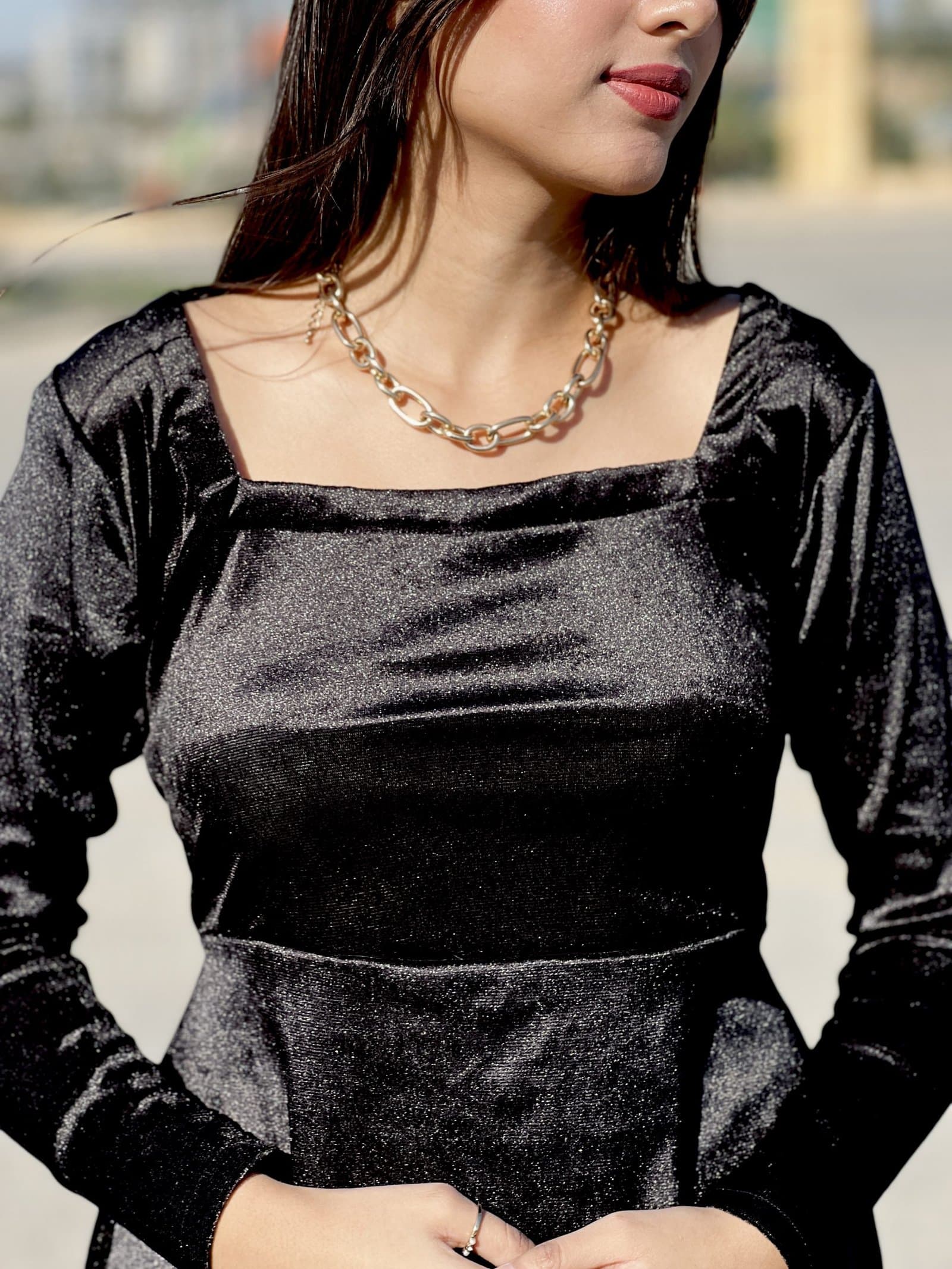 Celine Black Velvet Dress – image 4