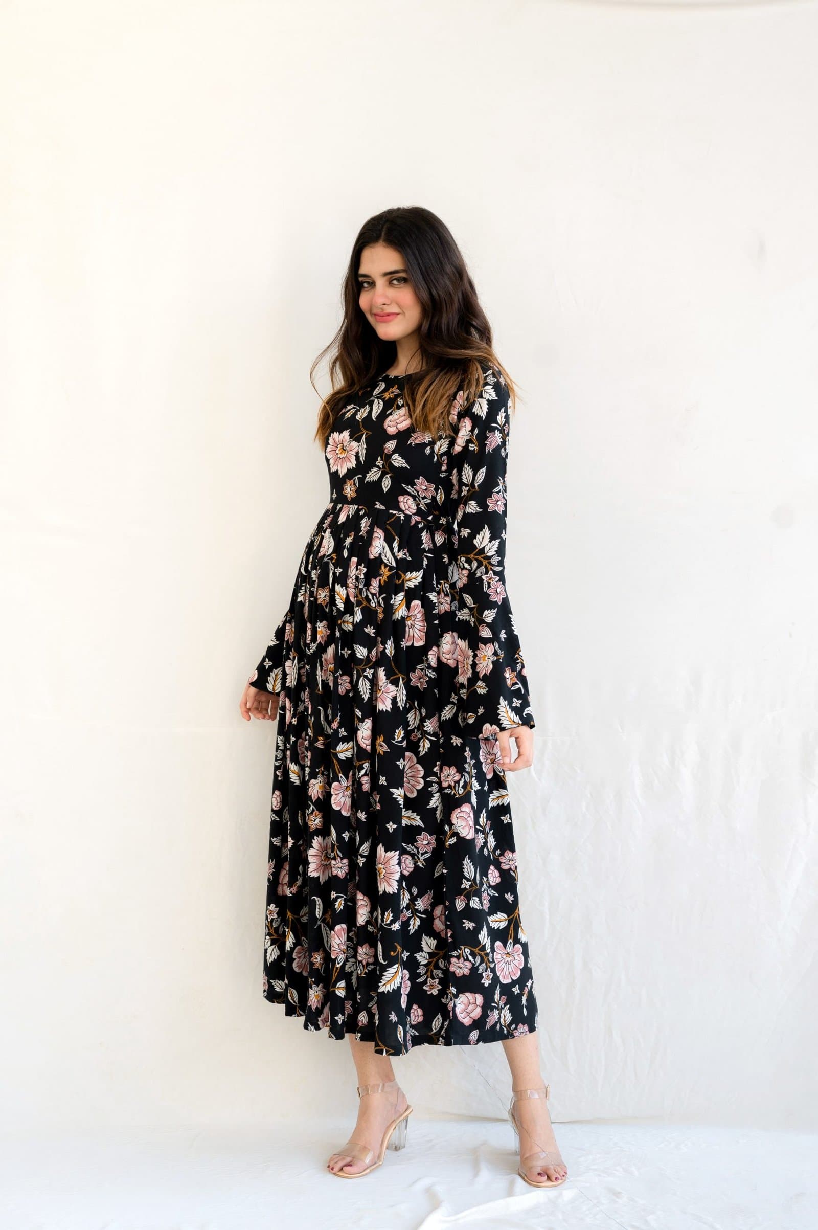 Poppy Black Floral Dress