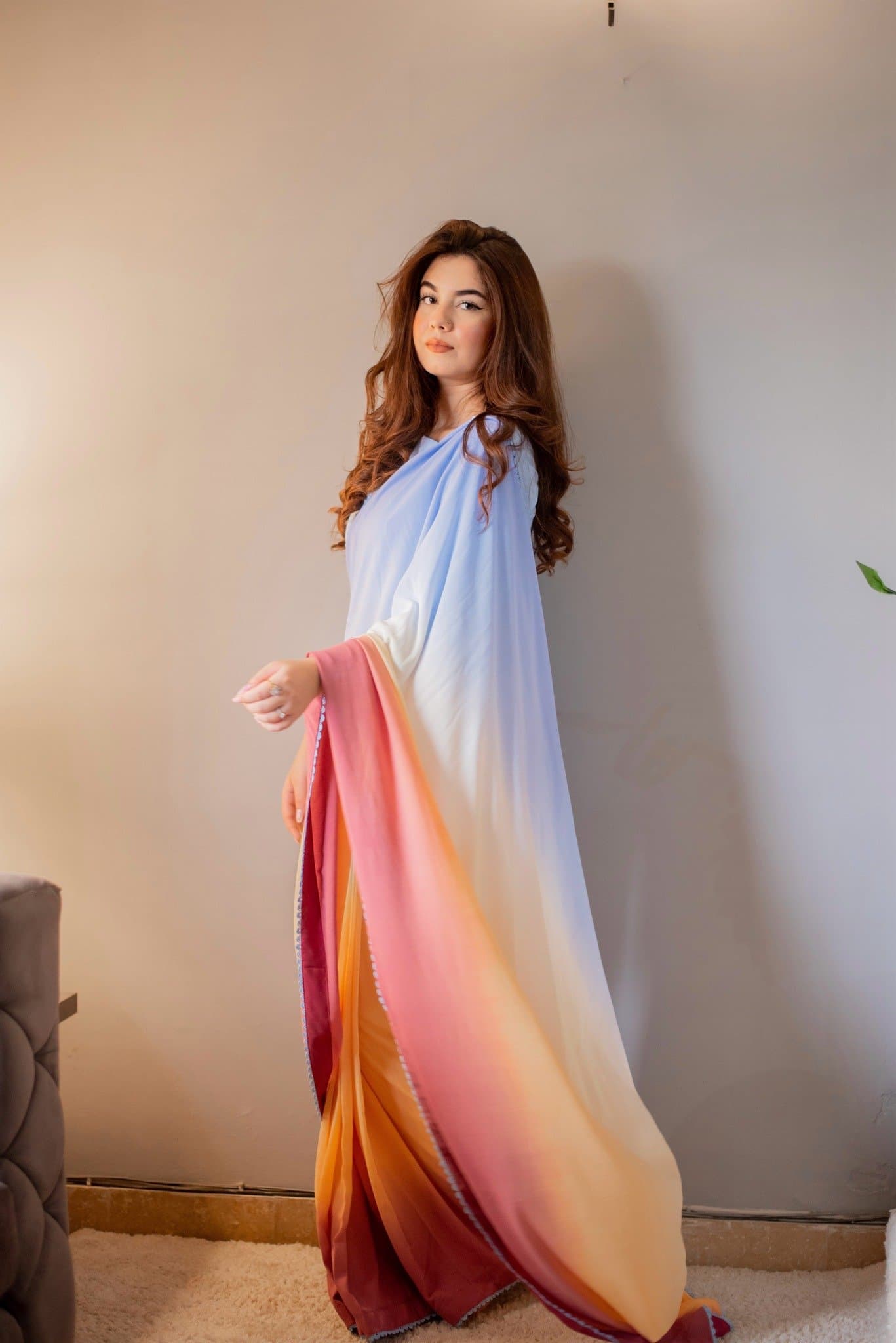 Tye and Dye Multi Colored Saree – image 3