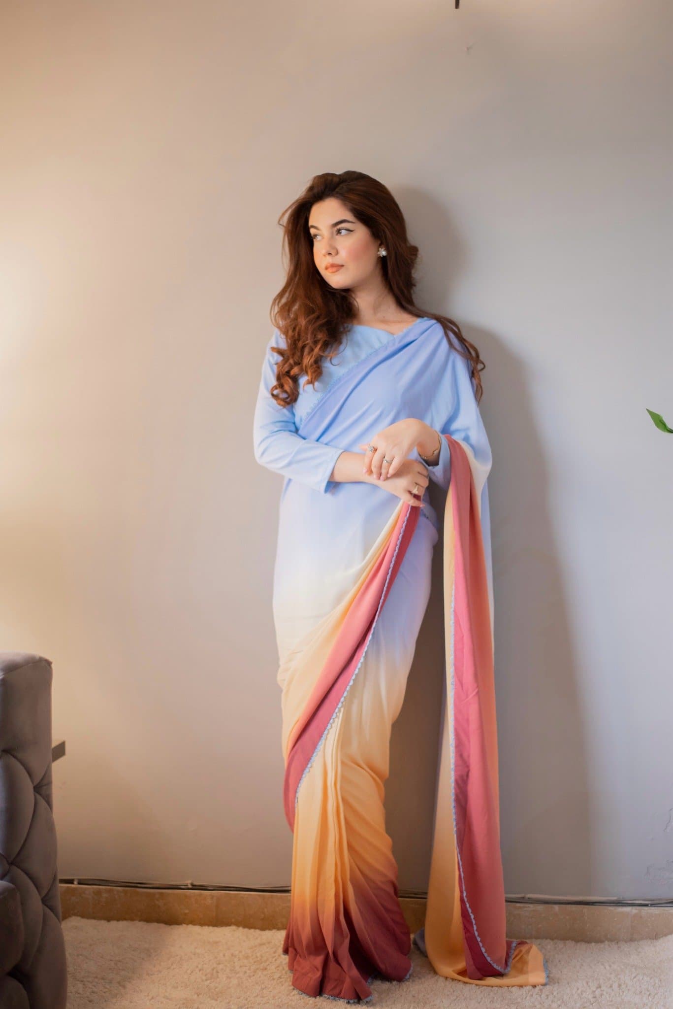 Tye and Dye Multi Colored Saree – image 5