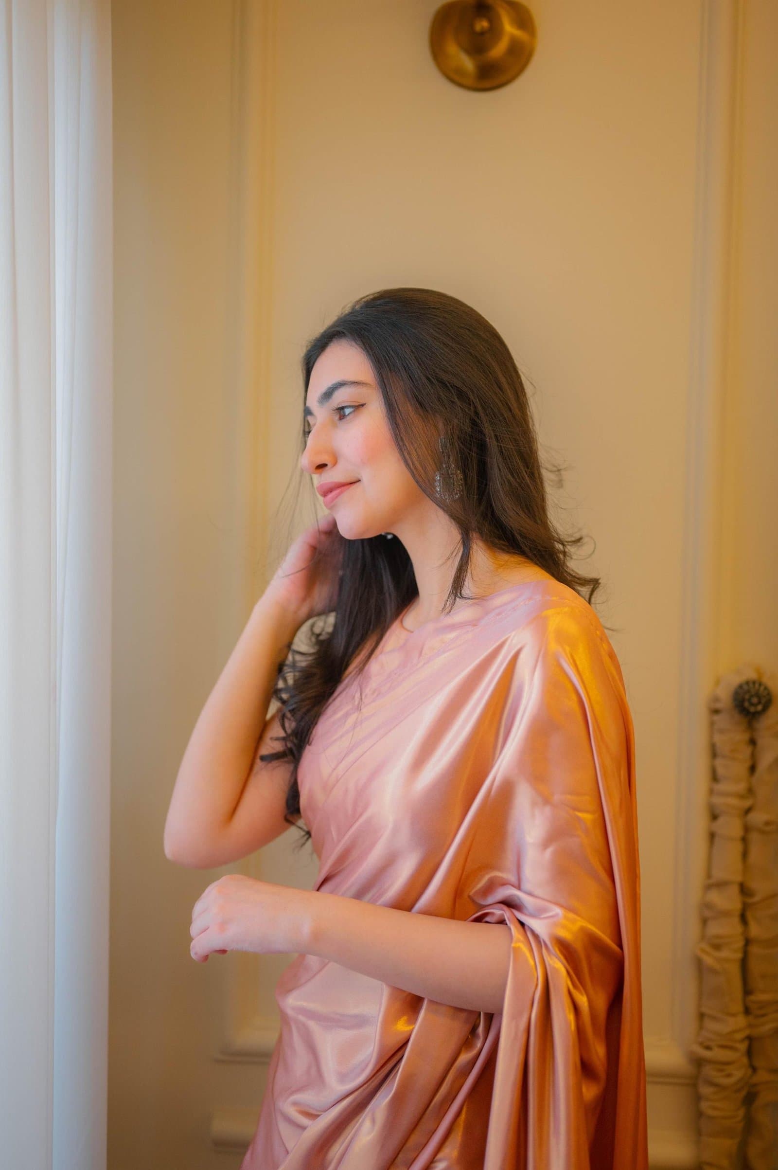Stardust Pink Silk Saree – image 3