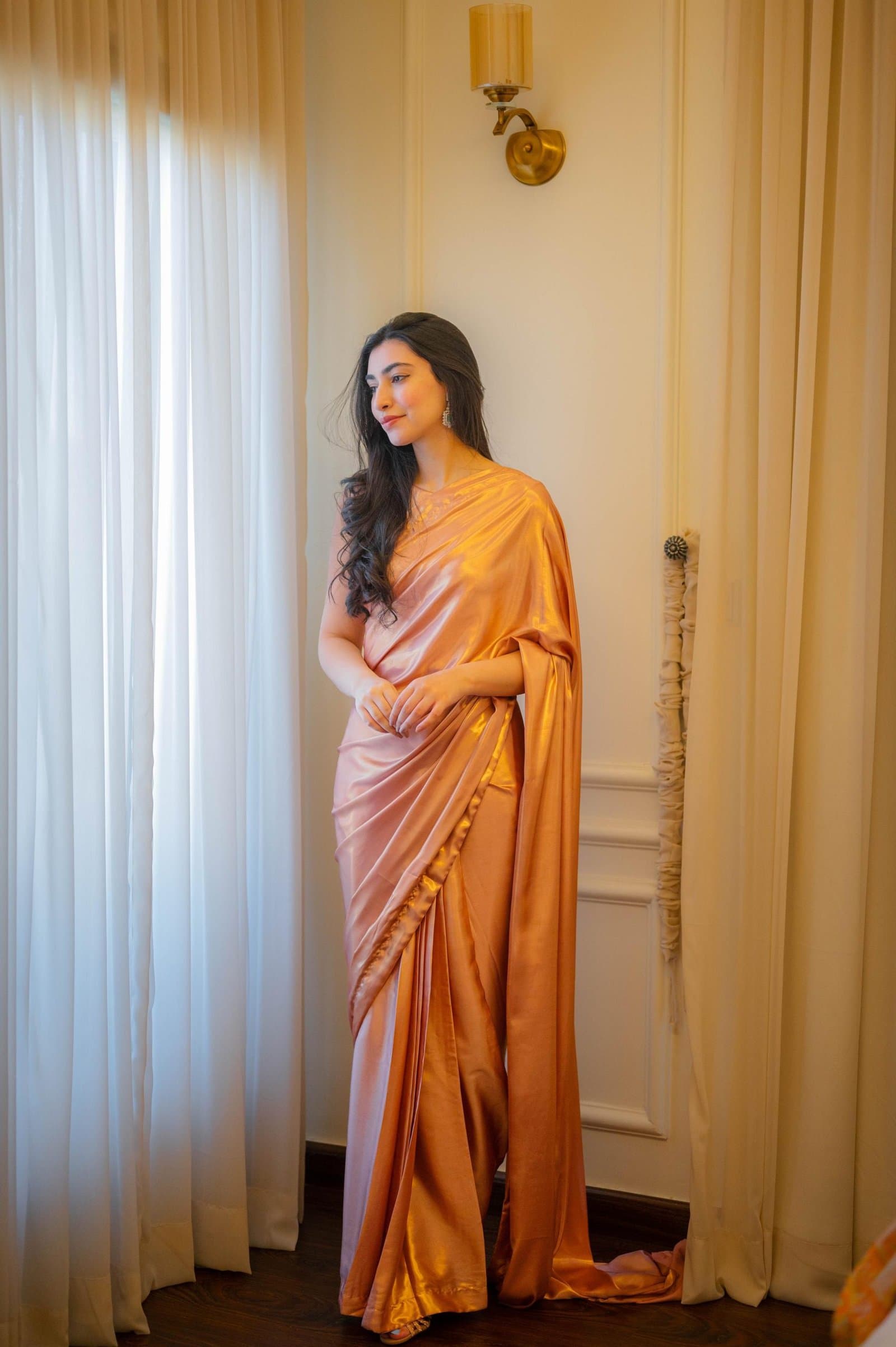 Stardust Pink Silk Saree – image 6