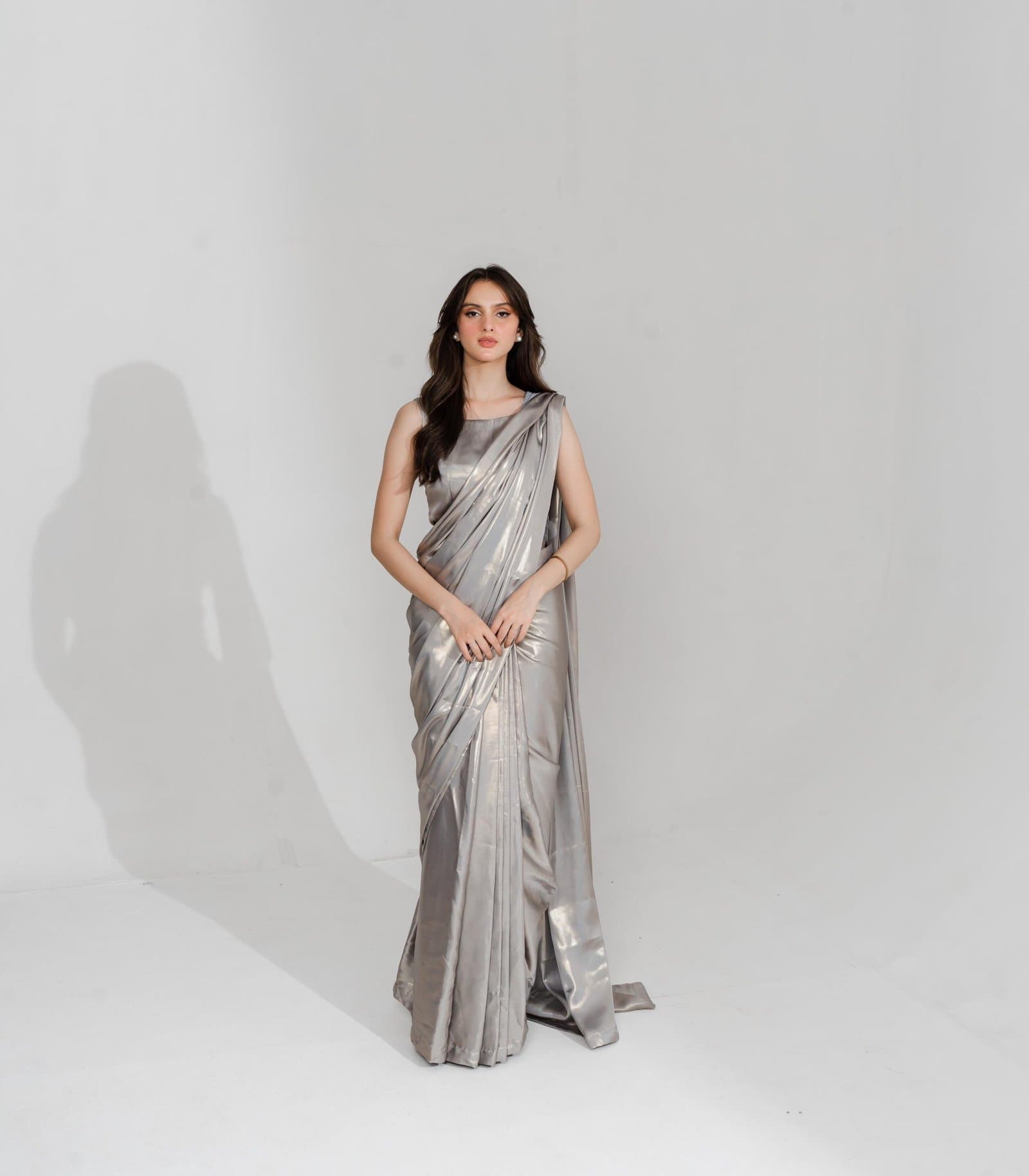 Stardust Silver Silk Saree – image 4