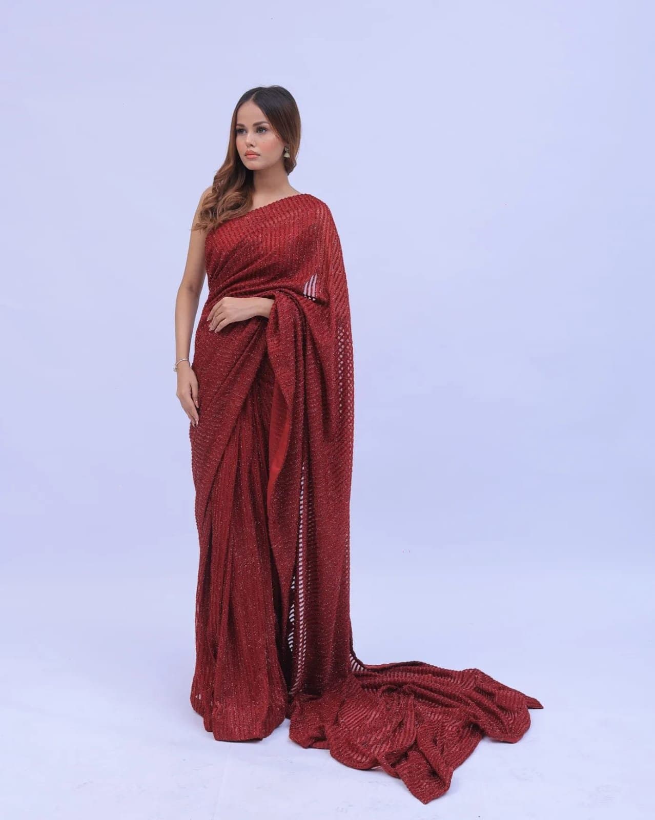 Royal Crimson Saree – image 4