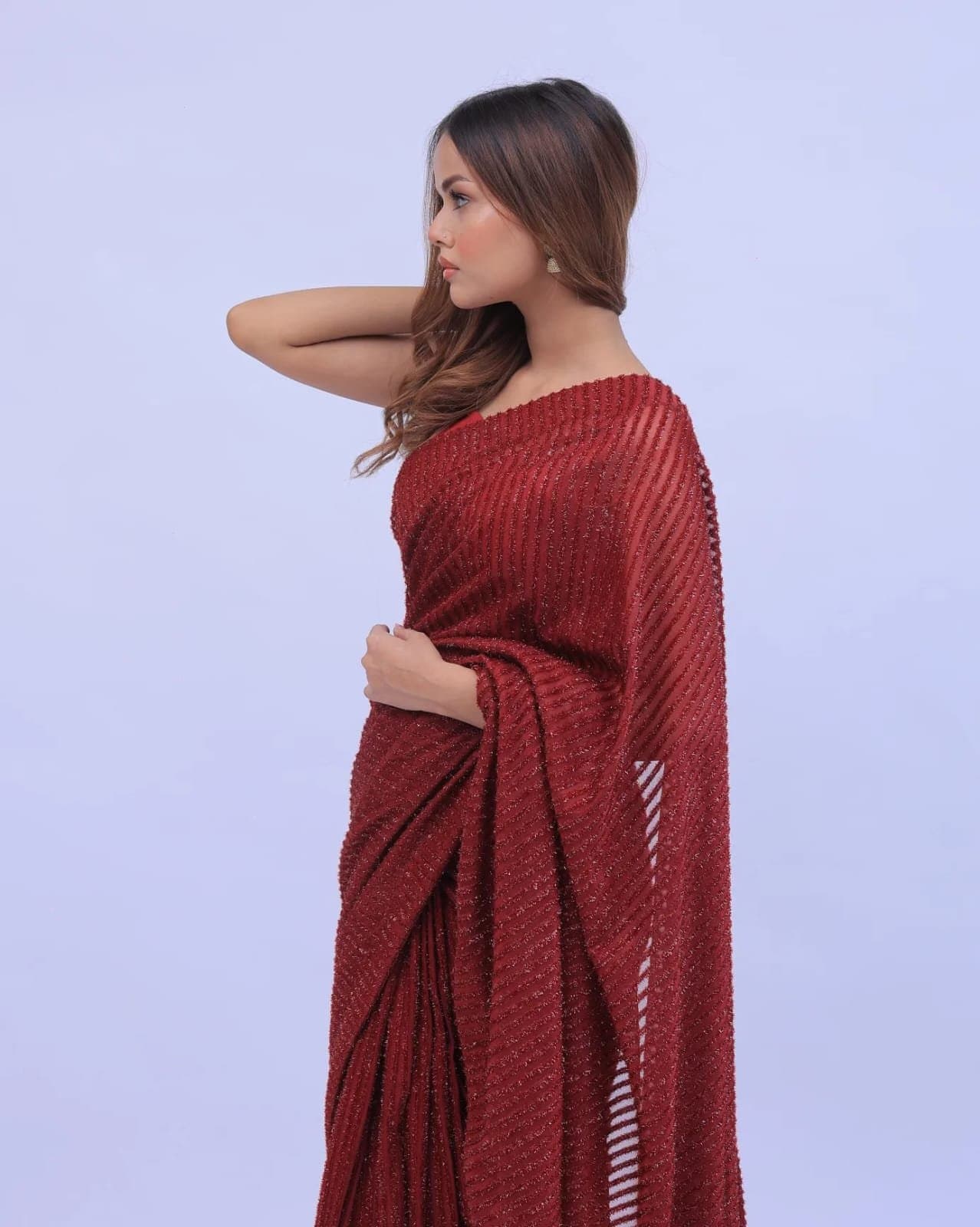 Royal Crimson Saree – image 5