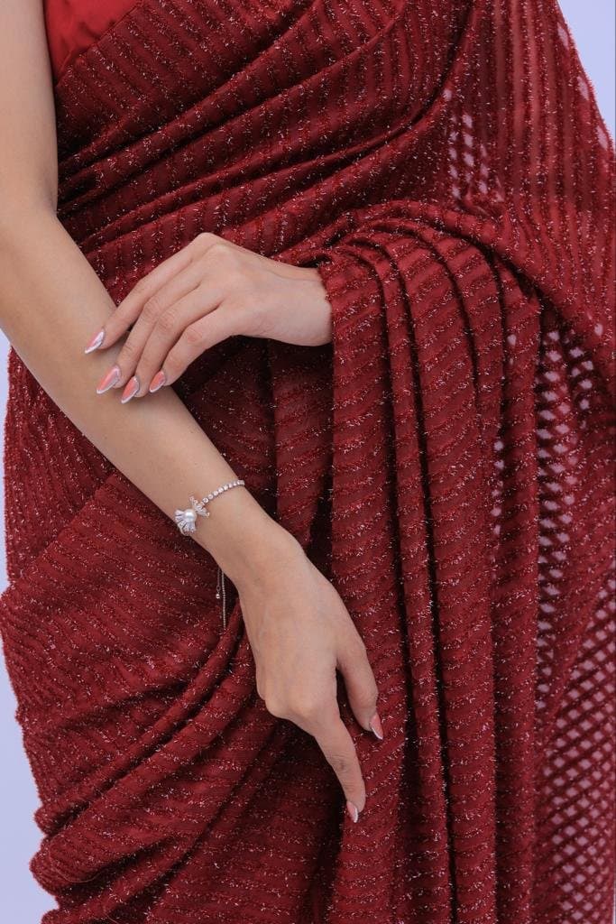 Royal Crimson Saree – image 6