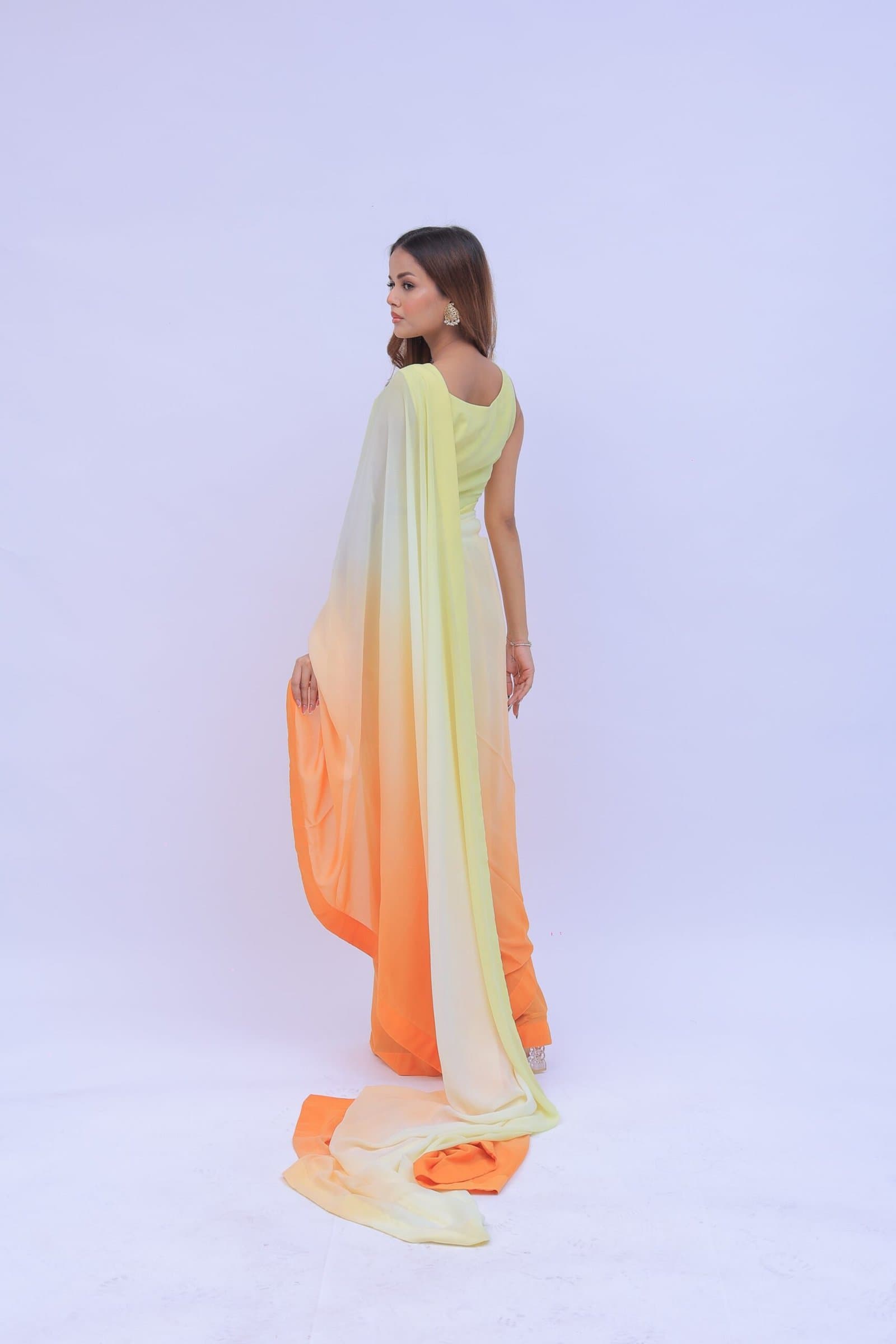 Sunset Hues Chiffon Saree