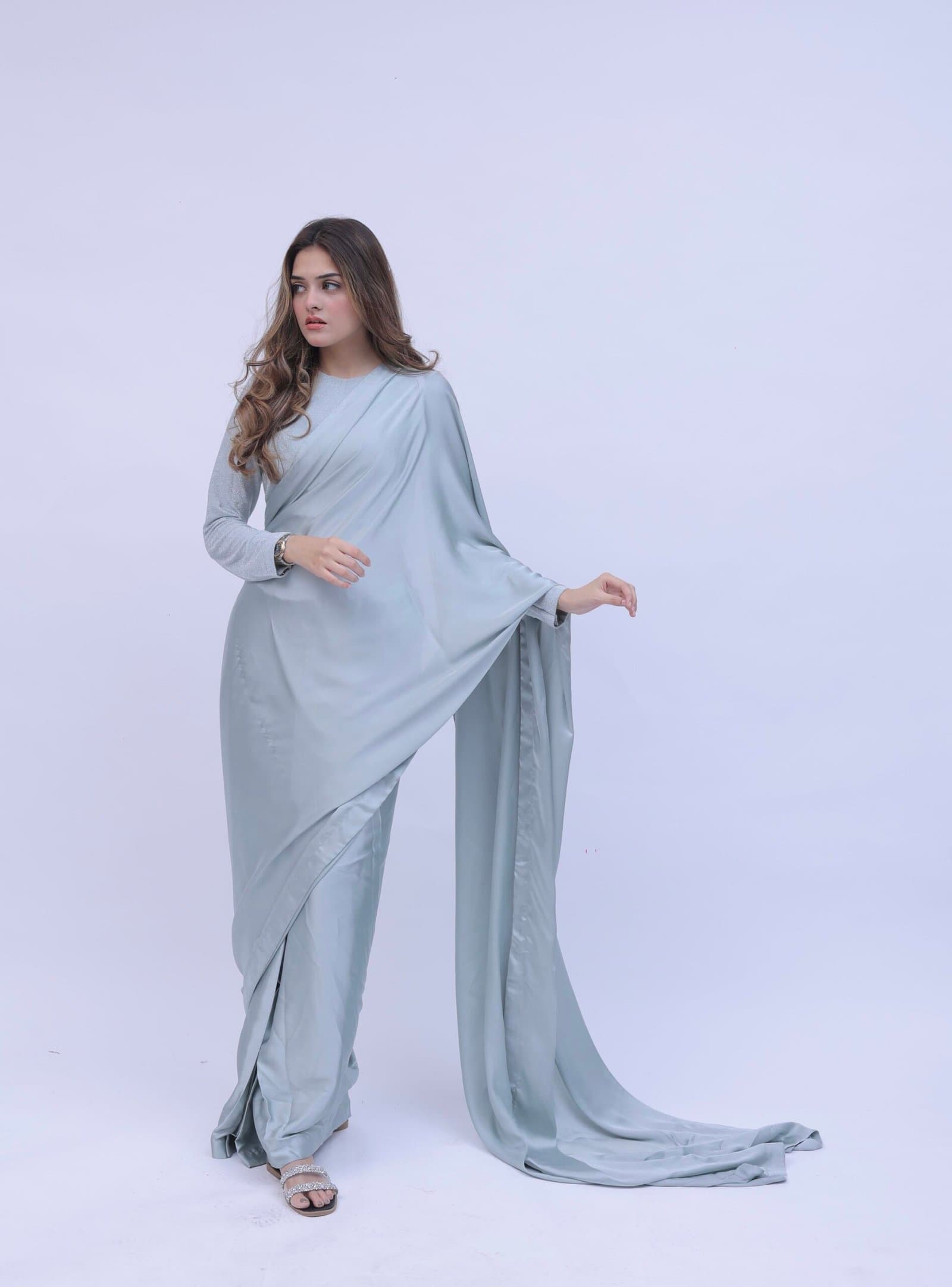 Crystal Cascade Silk Saree – image 4
