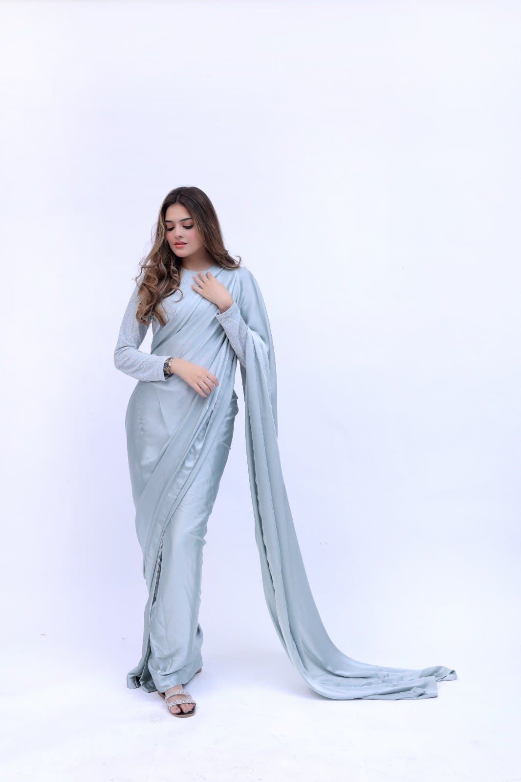 Crystal Cascade Silk Saree