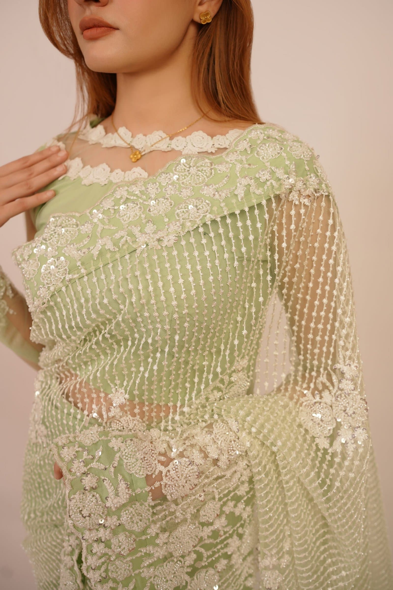Verdant Veil Saree – image 4
