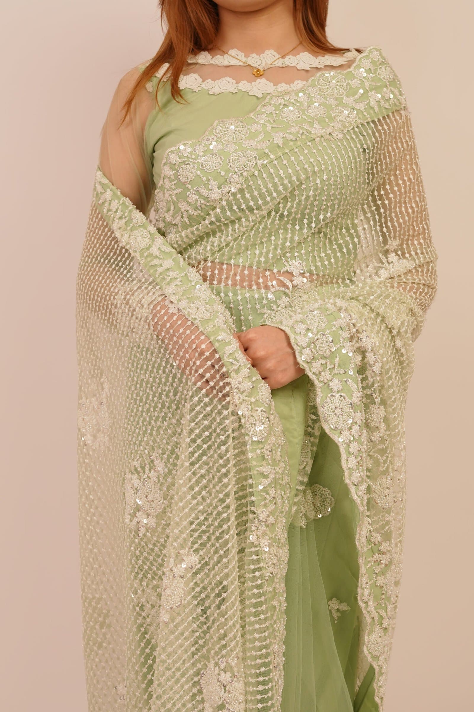 Verdant Veil Saree – image 6