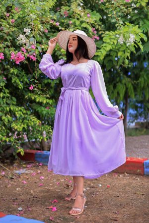 Lilac Dreams Pleated Maxi
