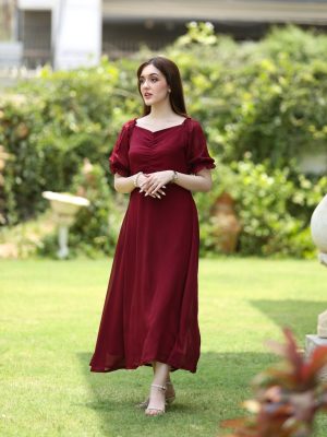 Berry Mid-Pleat Maxi