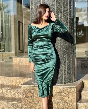 Emerald Velvet Bodycon Dress