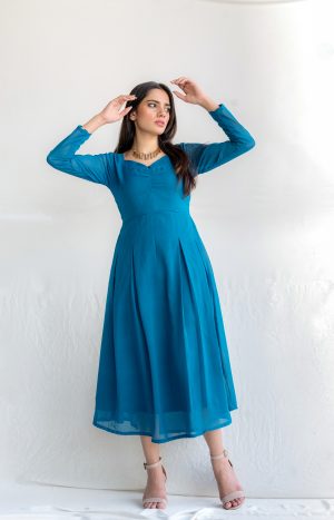 Serene Teal Blue Dress