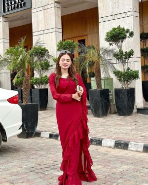 Ruby Charm Chiffon Saree