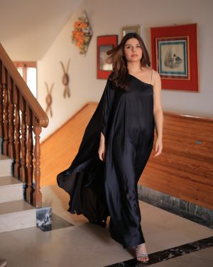 Onyx Black Silk Dress